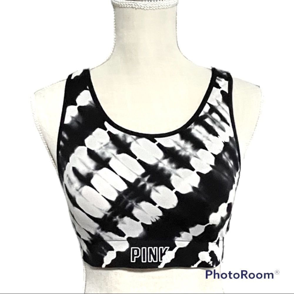 Victoria’s Secret Pink tie dye racerback lightly lined athletic bra
